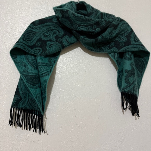 Charming Charlie Teal & Black Paisley Scarf. Super Soft. 100% acrylic. - Picture 1 of 7